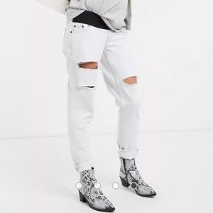 Top Shop maternity  super bleach jeans- distressed size 26 elastic waist